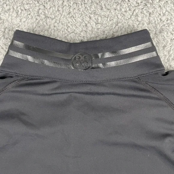 G/Fore Pullover Mens M‎ Black Quarter Zip Long Sleeve Golf Shirt 4G Logo Stretch